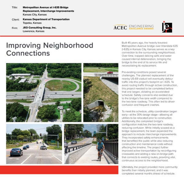 JEO Consulting Group, Inc. - Metropolitan Avenue at I-635 Bridge Replacement, Interchange Improvements